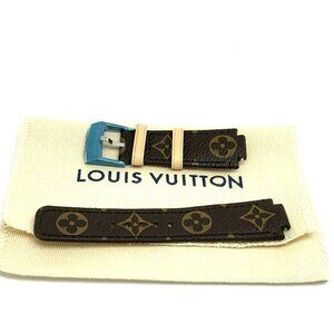 Louis Vuitton LV Women's Watch Tambour Monogram Replacement Brown Leather Strap